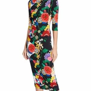 Alice and Olivia Delora Fitted Mock Neck Dress